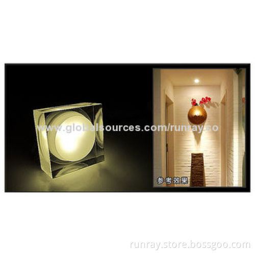 3W LED Crystal Downlight, 85 to 265V AC and Acrylic + Aluminum Materials, 90 to 110lm/W
